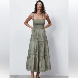 Zara open work embroidered Dress! Adorable LIKE NEW!